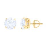10 kt Gold Earrings 9 mm With Moissanite Ctw 6.00